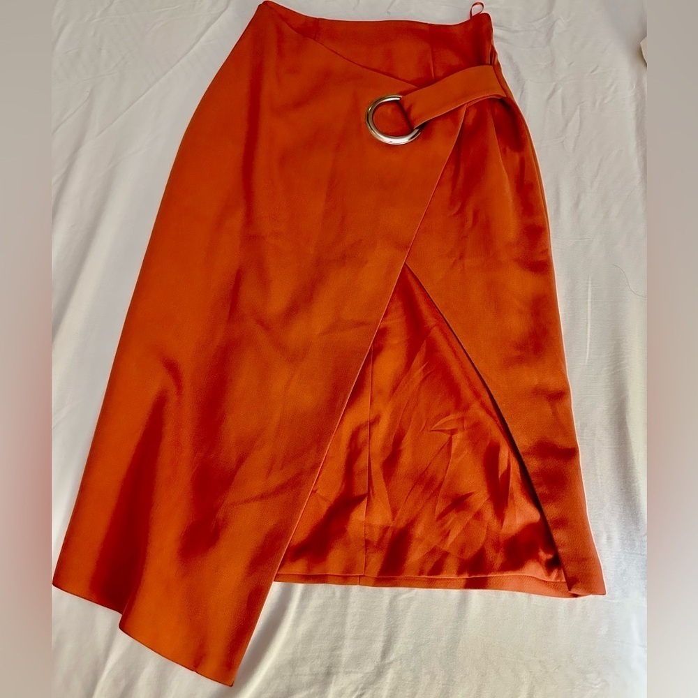 C/MEO Collective Orange Hold On Buckle Midi Skirt (113)